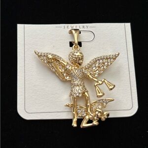 14K Gold Plated St Michael archangel pendant